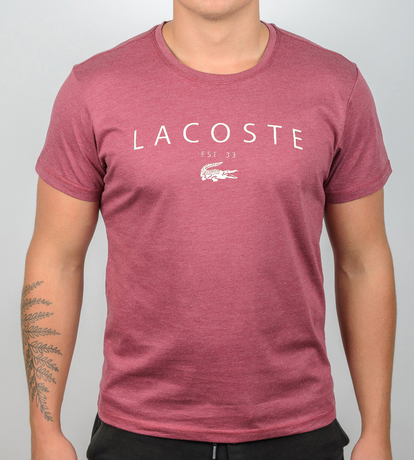 Футболка чоловіча LACOSTE Бордовий меланж 2006м/1, L (1шт)