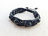 Браслет чоловічий із Чорного агату Оникса Лави плетений d 10мм, фото 6