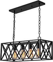 Промисловий світильник стельовий MR.3 Retro Rectangle Pendant Light 4 Light Люстра Kitche Island Lighting