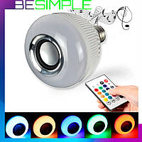 Лампочка с динамиком и пультом ДУ Buble Lamp Bluetooth / Блютуз лампочка цветная 13*95 мм