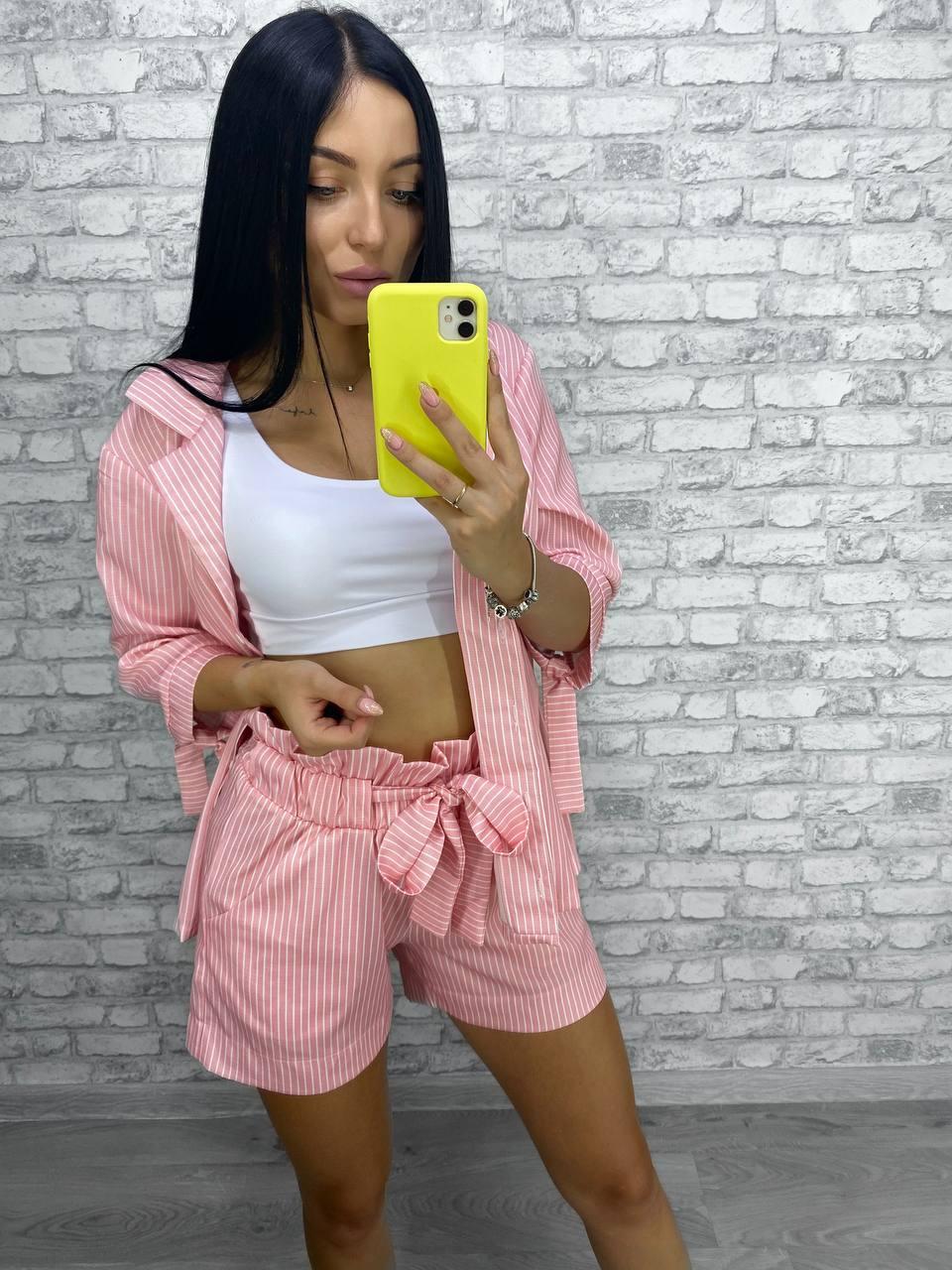 Стильний костюм Крістен у смужку піджак + шорти