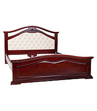 Ліжко двоспальне з натурального дерева (з ламелями, без матраца) 160х200 Маргарита Еліт Каштан Мікс Меблі