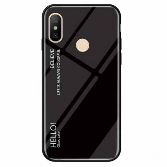 TPU+Glass чехол Gradient HELLO для Xiaomi Redmi Note 6 Pro