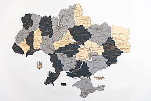 Карта Украины на стену из дерева