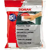 Экстрамягкие салфетки для финишной полировки кузова 15 шт SONAX Polishing Cloths (422200)