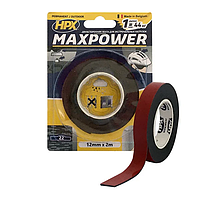 MAXPOWER OUTDOOR - 12мм х 2м - черная двусторонняя лента HPX (скотч) для экстремальных нагрузок