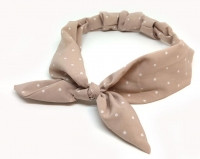 Пов'язка для волосся соло в горошок темно-бежева, фото 1