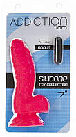 Ребристий силіконовий фалоімітатор Tom Dildo With Balls 17,8см