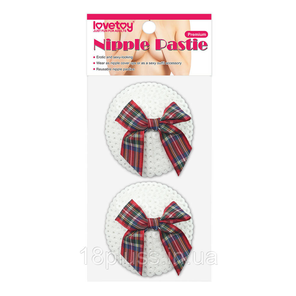 Багаторазові пестиси з паєтками та бантиками Reusable Sequin Round Nipple Pasties