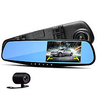 Автомобільне зеркало відеореєстратор для авто на 2 камери VEHICLE BLACKBOX DVR 1080p камерою заднього вигляду №R10533