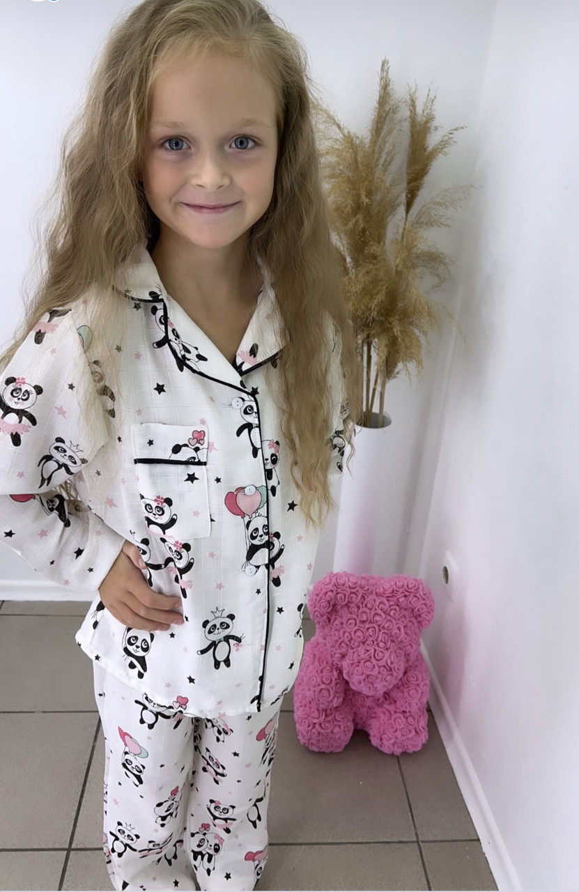 Муслінова дитяча піжама Легка дитяча піжама Домашній одяг для дітей, фото 1