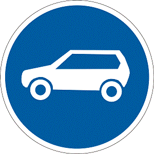 Передписуючий (наказовий) дорожній знак 4.11 Рух легкових автомобілів