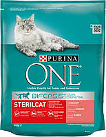 Purina One Sterilcat Salmon Сухий корм для кастрованих/стерилізованих з лососем і пшеницею 800 г