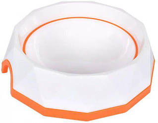 Миска для собак AnimAll Діамант (помаранчева/біла) 500мл