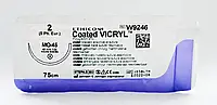 Хирургическая нить Ethicon Vicryl (Викрил) 2 колющая Taper Point 45 мм, 1/2 круга, 75см W9246, от 12 шт.