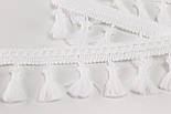 Тесьма-бахрома пензлик, колір білий d 15 мм № б-13, фото 2