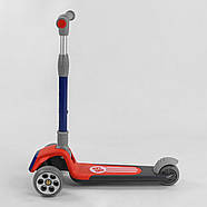 Самокат Best Scooter оранжевий, триколісний, складний кермо, безшумні колеса зі світлом RS-9119, фото 3