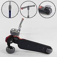 Самокат Best Scooter оранжевий, триколісний, складний кермо, безшумні колеса зі світлом RS-9119, фото 6