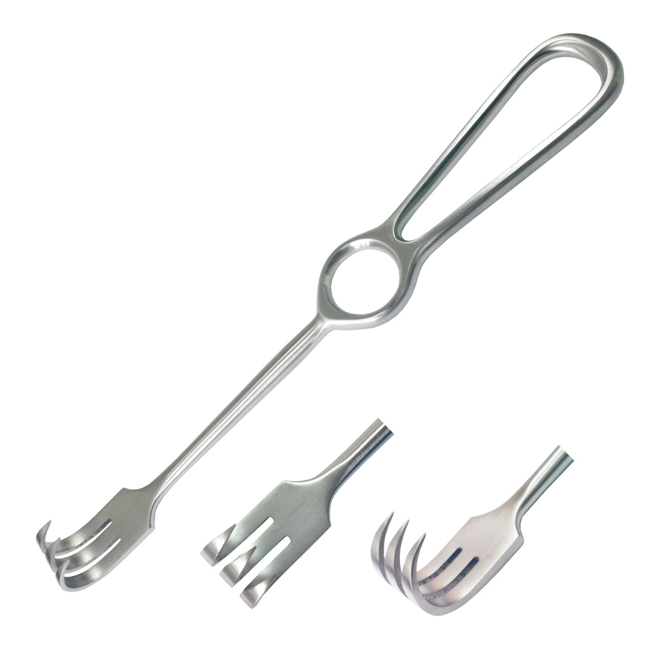 Гачок хірургічний 3 зубці гострі за Kocher. Довжина 22 см, фото 1