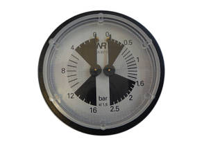 Манометр Cimbali/Casadio на дві шкали Ø60 0-2.5 0-16bar, фото 3