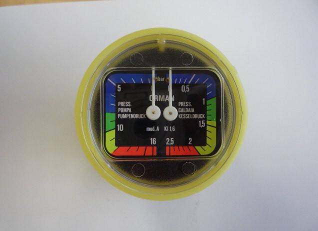 Прямокутний манометр на 2 шкали, фото 1