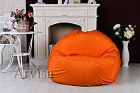 Оранжевое большое Бескаркасное Кресло мешок груша XXL 130х160
