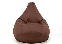 Кресло мешок груша пуфик коричневого цвета XL (120х75)