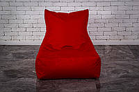 Красное Бескаркасное Кресло мешок груша диван 60х80x90 (XL)