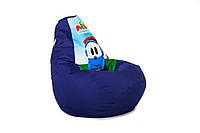 Синее детское Кресло груша мешок Грузовичок Лева 90х60