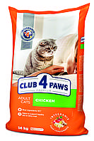 Клуб 4 лапы Премиум с Курицей для взрослых кошек 14 кг