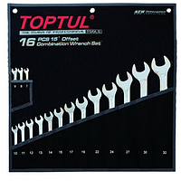 Набор ключей рожково-накидных 7-32 мм 16 шт (ткан. чехол) Toptul