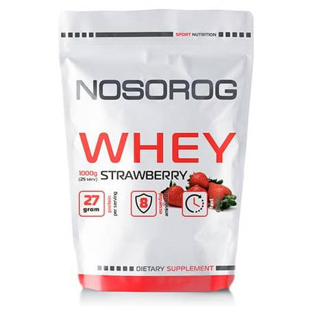 Сироватковий протеїн Nosorog Whey (Strawberry) 1 kg, фото 1