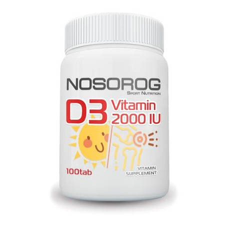 Вітамін Д3 в таблетках Nosorog Vitamin D3 2000 IU 100 tab, фото 2
