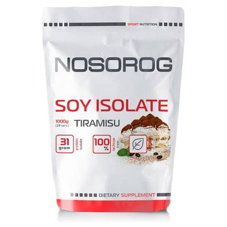 Соєвий протеїн ізолят Nosorog Soy Isolate Protein (Tiramisu) 1 kg, фото 1