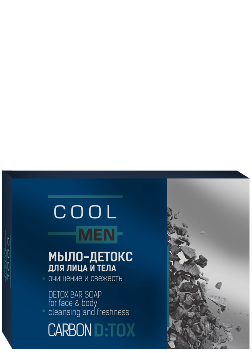 Мило-детокс Cool Men DETOX CARBON для обличчя та тіла 100 г