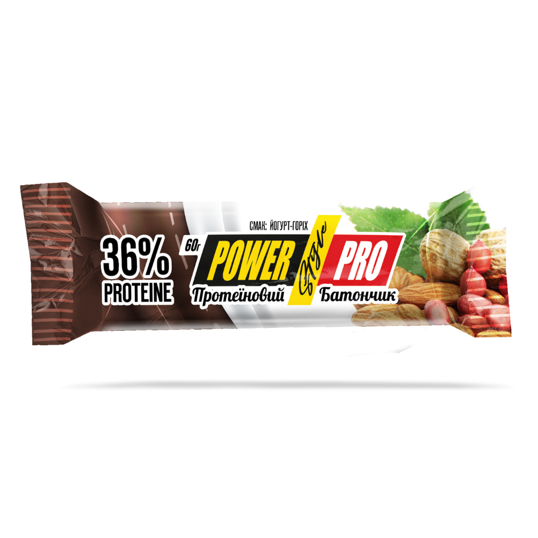 Протеїновий батончик Power Pro (36%) глазурований, смак Йогурт - Горіх, 60гр/20