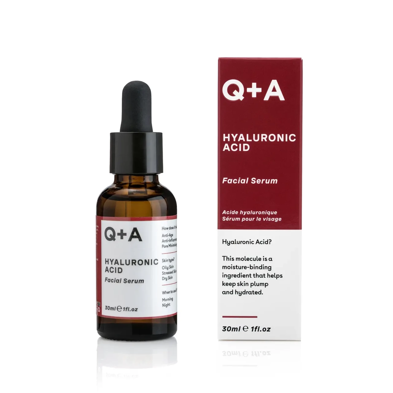 Сироватка для обличчя "гіалуронова кислота" Q + A Hyaluronic Acid Facial Serum