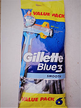 Одноразові бритвені касети Gillette Blue 3  6 шт