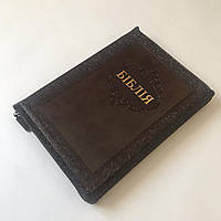 Библия на украинском языке Ивана Огиенко большого формата 17*24 см з поисковыми индексами на замочке
