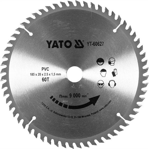 Диск пиляльний за ПВХ YATO 185х2.5x20мм 60 зубців