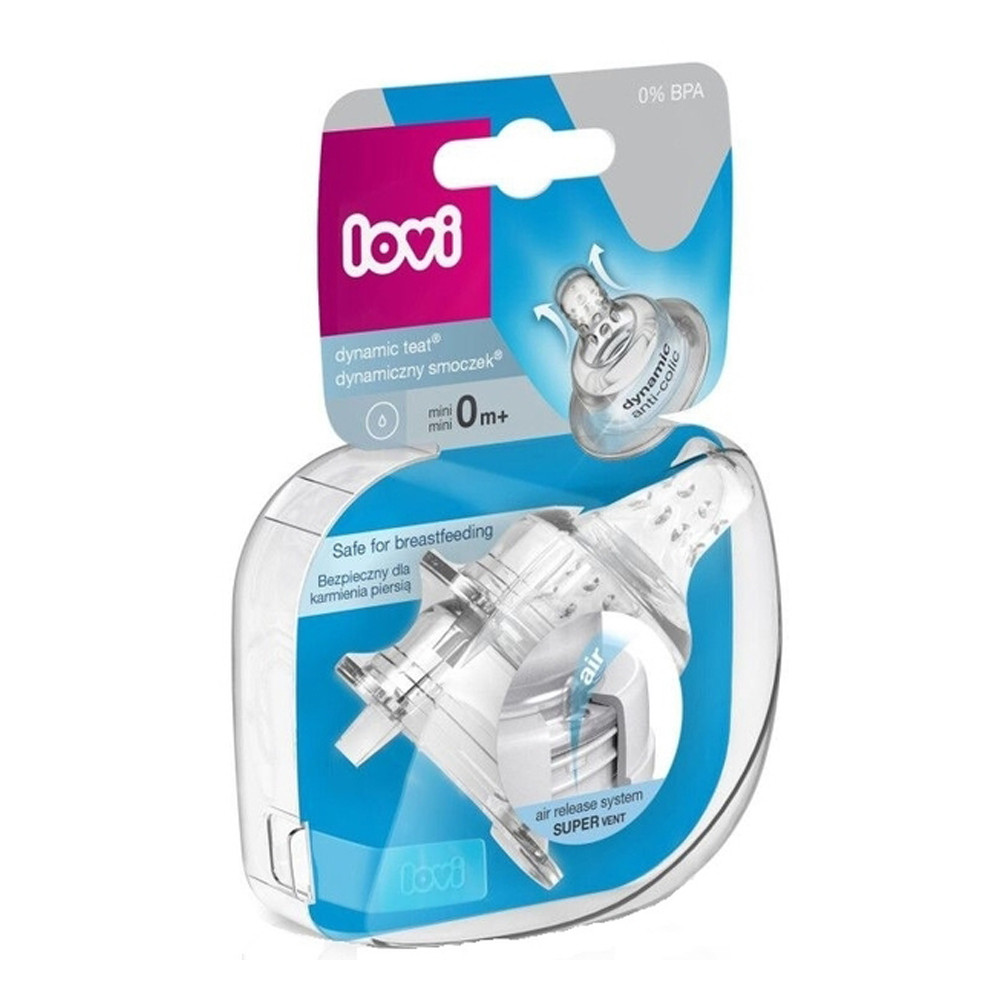 Соска силіконова динамічна міні потік 0m+ Lovi 2 шт (5903407187495)