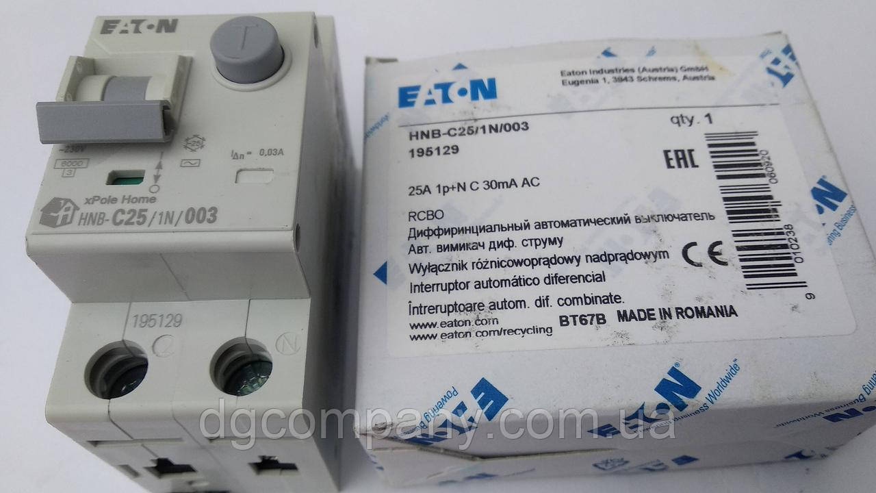 Диференціальний автомат Eaton Moeller PFL6-16/1N/C/003, фото 1