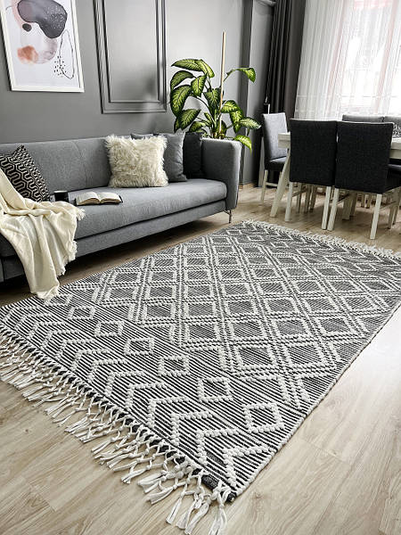 Купить Ковер в скандинавском стиле Oslo темно серый, ручная работа в Киеве  от компании "Гранд Базар в Киеве" - 1644925734