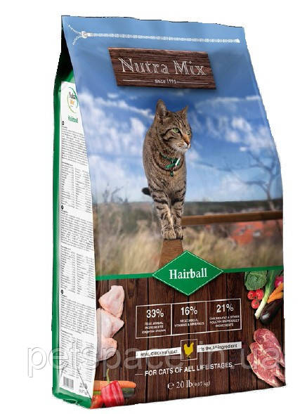 Сухий корм Nutra Mix Hairball (Нутрі Мікс для виведення шерсті) 23кг, фото 1