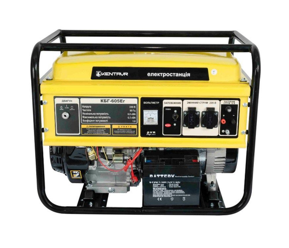 Генератор бензин/газ Кентавр КБГ605Ег, однофазний 220 V, 50 Hz, 6KVA (6,5KVA), об'єм 15 л