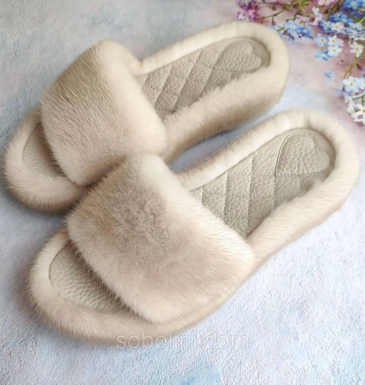 Ніжні шльопанці з хутром у наявності та під замовлення, фото 1