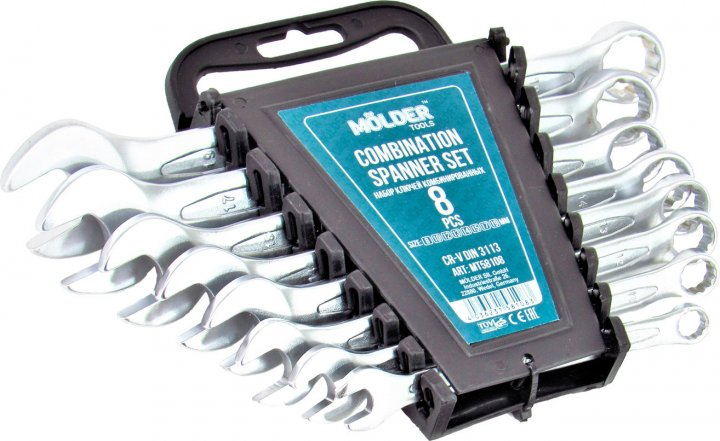 Набір ключів ріжково-накидних (8 шт.) "MOLDER" 8-19мм, фото 1
