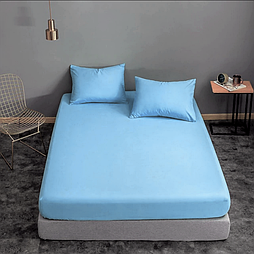 Простирадло на резинці 180х200х20см бязь тм Ярослав №7 Блакитний