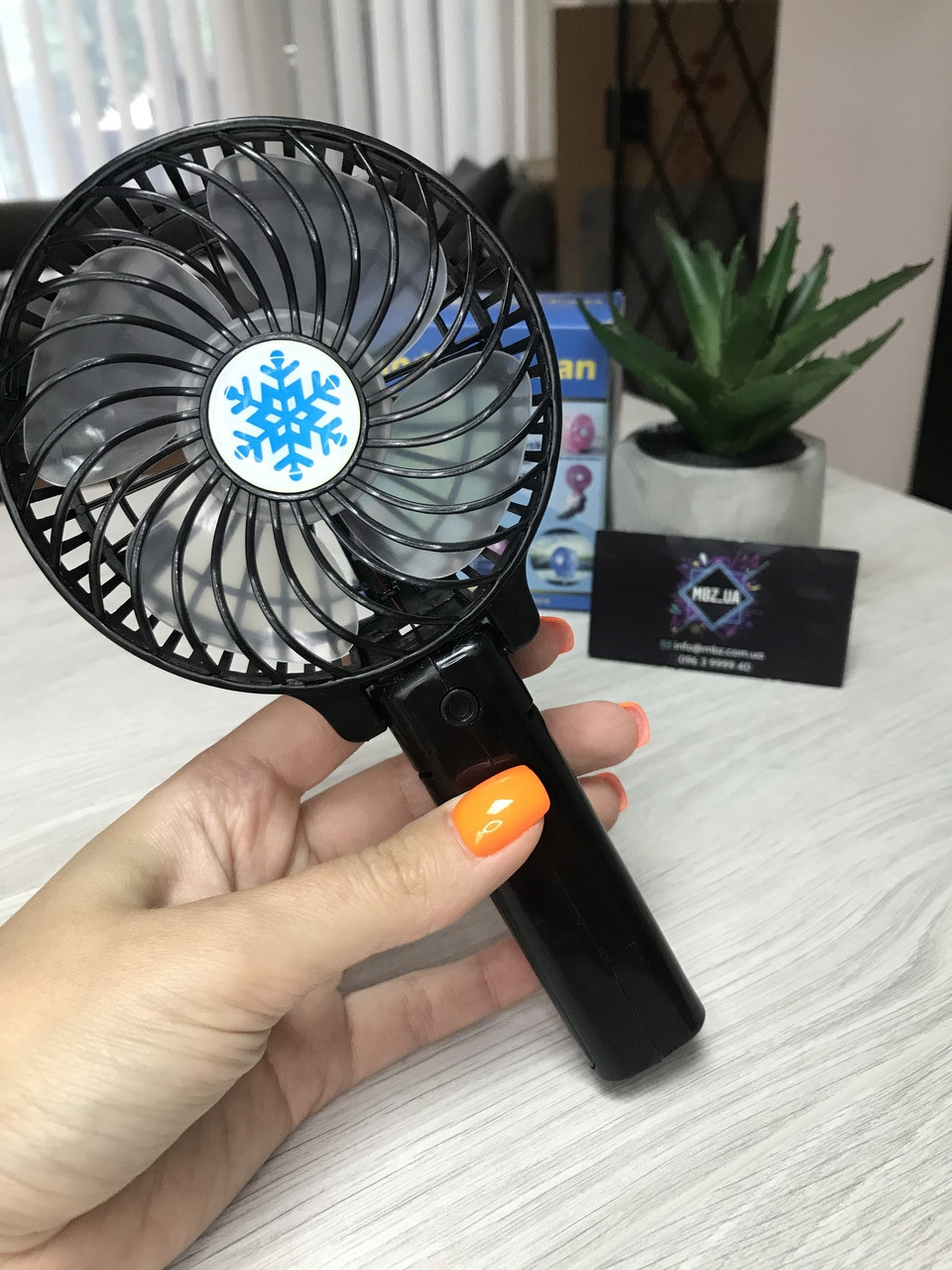 Міні-вентилятор USB з акумулятором портативний ручний Handy Mini Fan Чорний