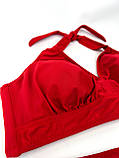 Купальник великих жіночих розмірів, червоного кольору, фото 5